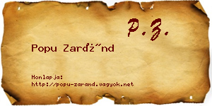 Popu Zaránd névjegykártya